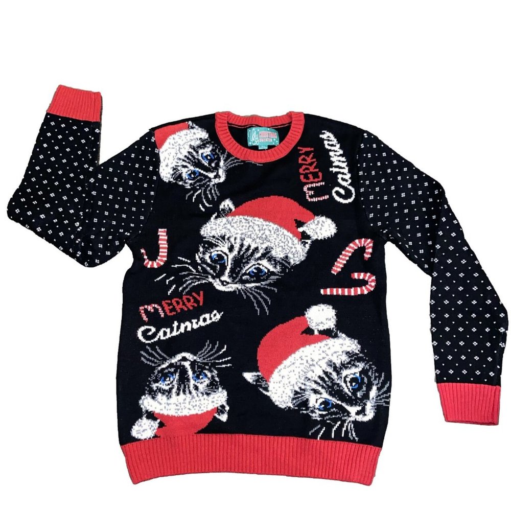 Ugly Christmas Sweater Brand “MERRY CATMAS Unisex Size Large HTF! NEW WITH TAGS